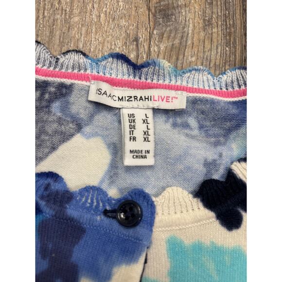Isaac Mizrahi Live Floral Print Cardigan Size Large - Picture 4 of 6